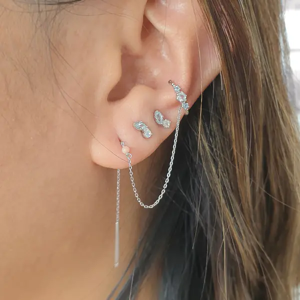 Leaf Jewelry Earcandy, Mondstein/Blauer Topaz, 925 Sterlingsilber Riesige Ersparnisse