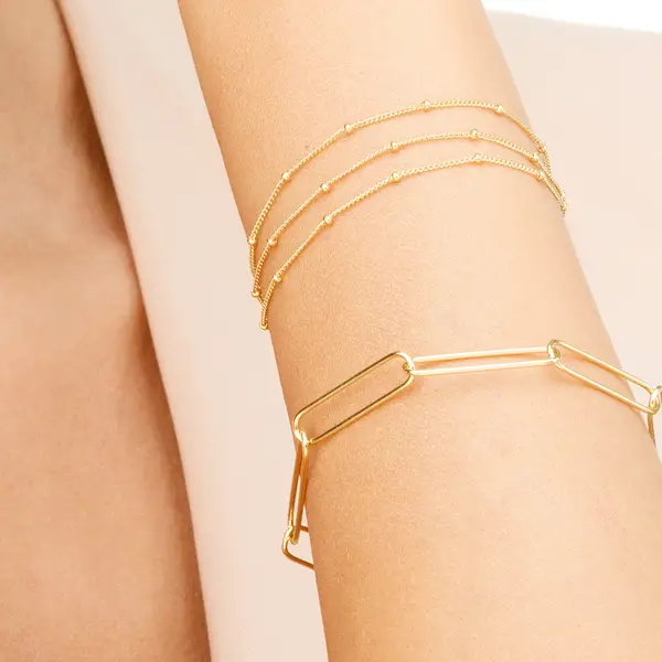 Leaf Jewelry Silber Armkette, BIG SQUARE, Rosegold Super Sparpreis