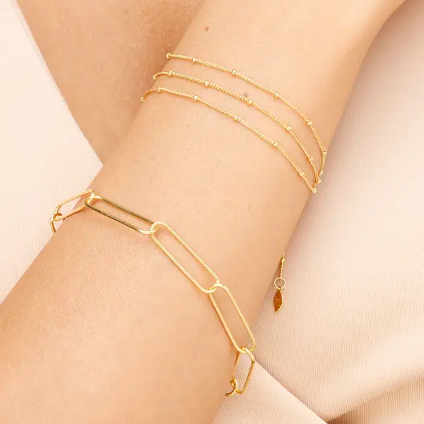 Leaf Jewelry Silber Armkette, BIG SQUARE, Rosegold Super Sparpreis