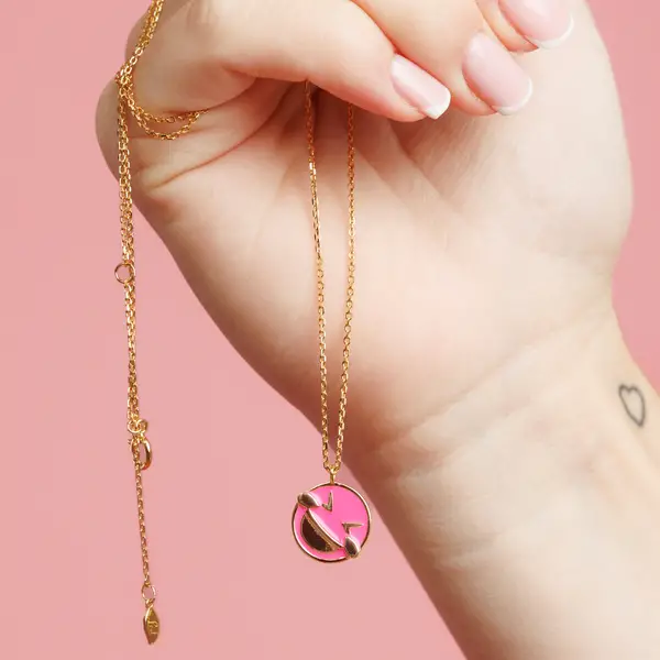 Leaf Jewelry Halskette "Joy" EMOJI, 18 K Gelbgold vergoldet Letzte 2 Tage
