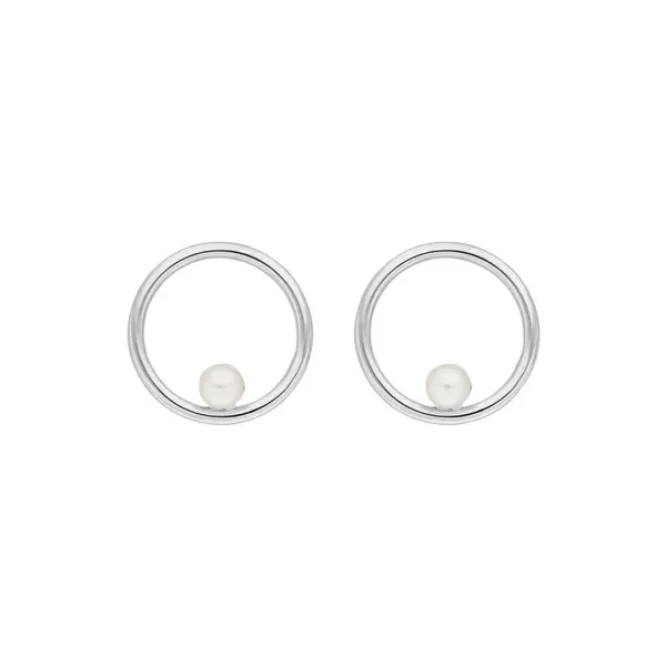 Leaf Jewelry Ohrstecker Circle mit Perle, 925 Sterlingsilber Bis zu 50% Rabatt