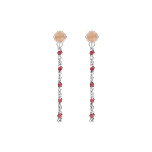 Leaf Jewelry Ohrhänger Flying Gems, Rosenquarz, 925 Sterlingsilber Sonderangebot der Fabrik