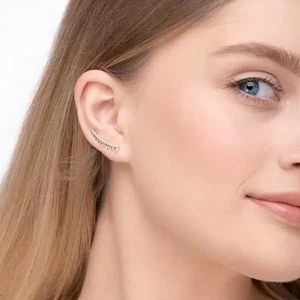 Leaf Jewelry Earclimber Memory II, 18 K Rosegold vergoldet Nur noch ein Tag übrig