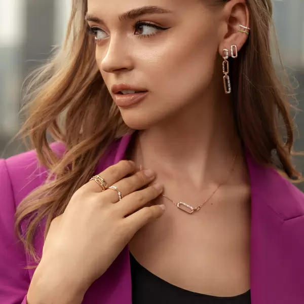 Leaf Jewelry Silber Halskette, Rosegold, Neon Twist Super Rabatt
