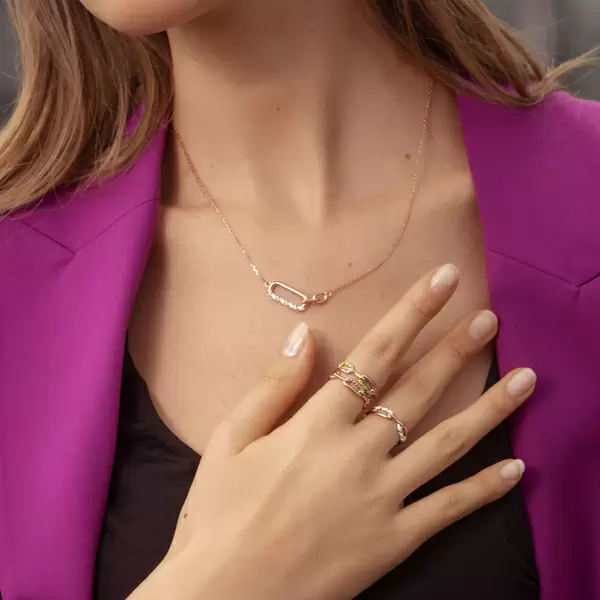 Leaf Jewelry Silber Halskette, Rosegold, Neon Twist Super Rabatt