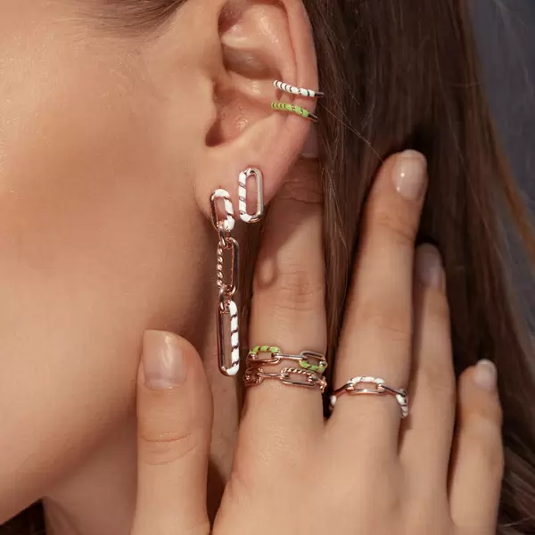 Leaf Jewelry Silber Earcuff, Gelbgold, Neon Twist zollfrei