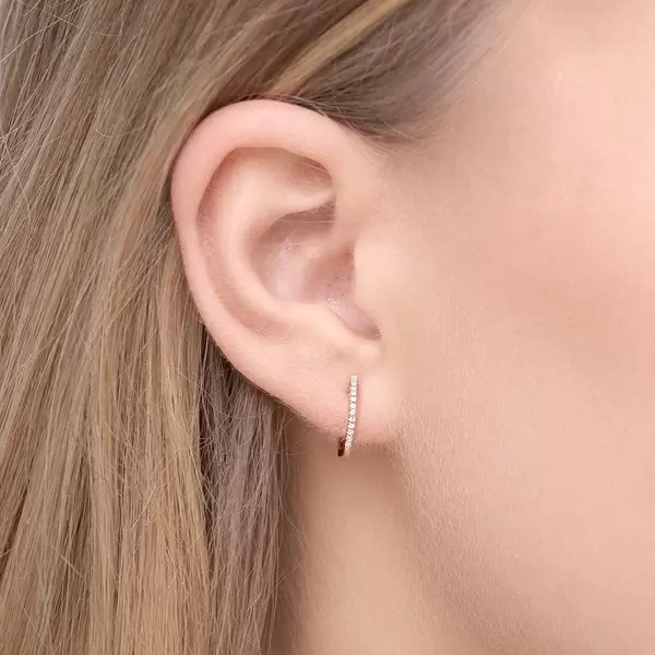 Leaf Jewelry Creole Circle XS mit Diamanten, 12mm, 18 Rosegold Meist gekauft