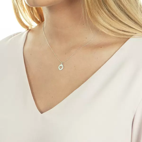Leaf Jewelry Halskette Heart, 14 K Weißgold Limitierter Zeitrabatt