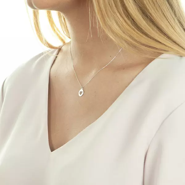 Leaf Jewelry Halskette Heart, 14 K Weißgold Limitierter Zeitrabatt