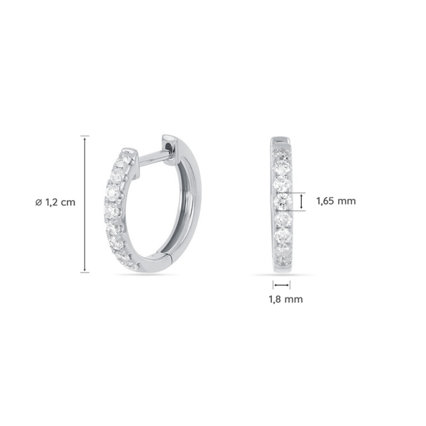 Leaf Jewelry Creole mit Diamanten, 18K Weißgold Fabrik Onlineshop