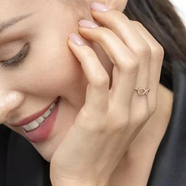 Leaf Jewelry Infinityring mit Diamanten, 18 K Rosegold Fabrikpreis