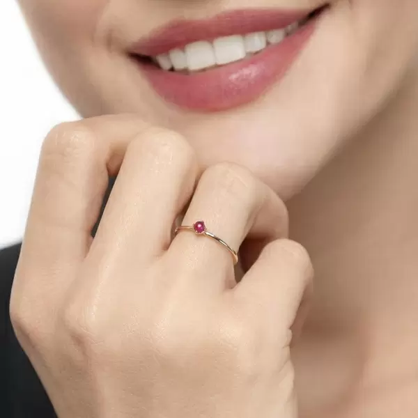 Leaf Jewelry Ring Cabochon, 14 K Gelbgold, Rubin Großer Ausverkauf
