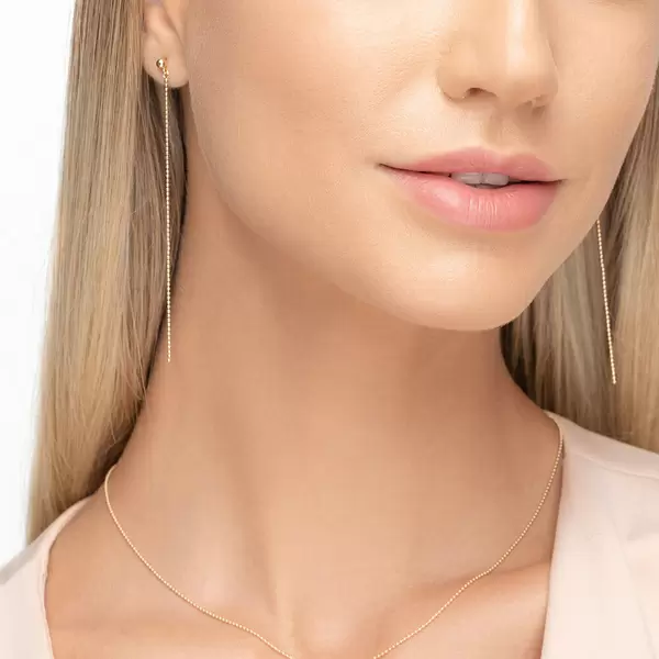 Leaf Jewelry Ohrringe Ball Chain, 14 K Gelbgold Flash Sale