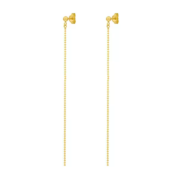 Leaf Jewelry Ohrringe Ball Chain, 14 K Gelbgold Flash Sale