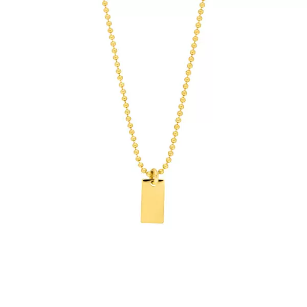 Leaf Jewelry Halskette Tiny Dog Tag, 14 K Gelbgold Preisnachlass