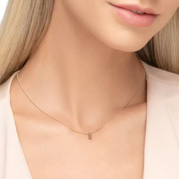 Leaf Jewelry Halskette Tiny Dog Tag, 14 K Gelbgold Preisnachlass