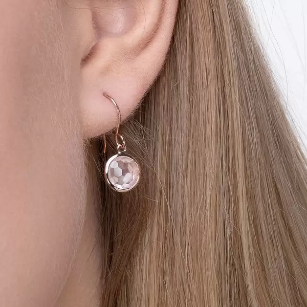 Leaf Jewelry Ohrringe Rosenquarz, 14 K Rosegold Saisonschlussverkauf