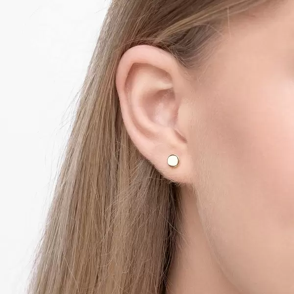Leaf Jewelry Ohrstecker Disc, 14 K Gelbgold Muttertagsangebot