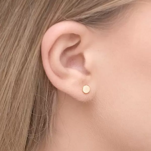 Leaf Jewelry Ohrstecker Disc, 14 K Gelbgold Muttertagsangebot