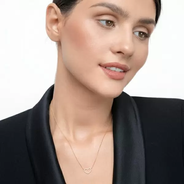 Leaf Jewelry Halskette Heart mit Diamanten, 18 K Gelbgold Valentinstagsangebot