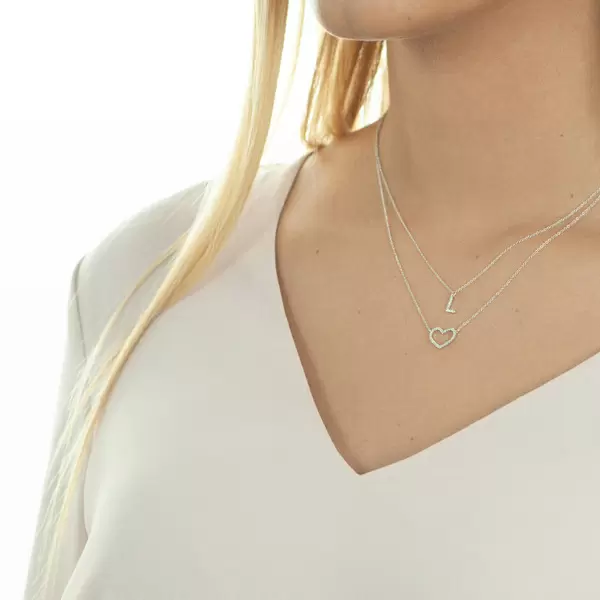 Leaf Jewelry Halskette Heart mit Diamanten, 18 K Gelbgold Valentinstagsangebot
