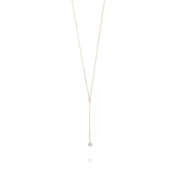Leaf Jewelry Halskette Y-Pure Diamant, 18 K Rosegold Lagerräumung