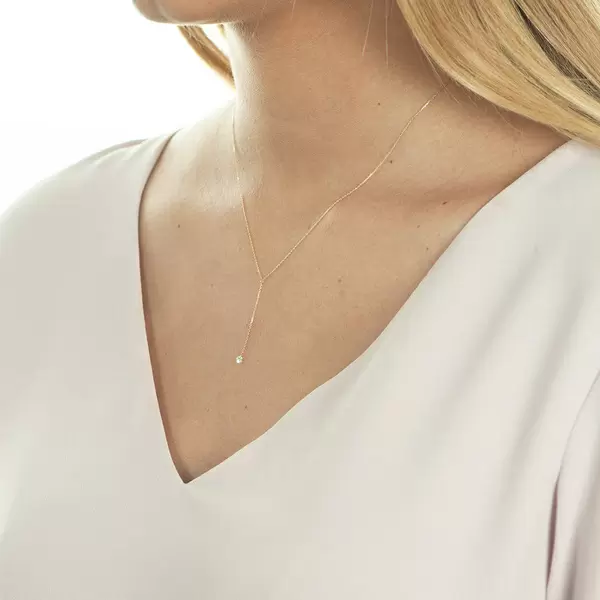 Leaf Jewelry Halskette Y-Pure Diamant, 18 K Rosegold Lagerräumung