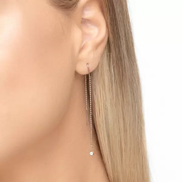 Leaf Jewelry Ohrringe "my first diamond", ball chain, 14 K Rosegold Zeitlich begrenztes Angebot