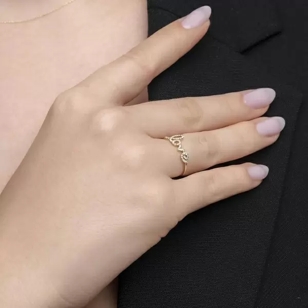 Leaf Jewelry Ring Love 18K Gelbgold mit Diamanten Saisonale Angebote