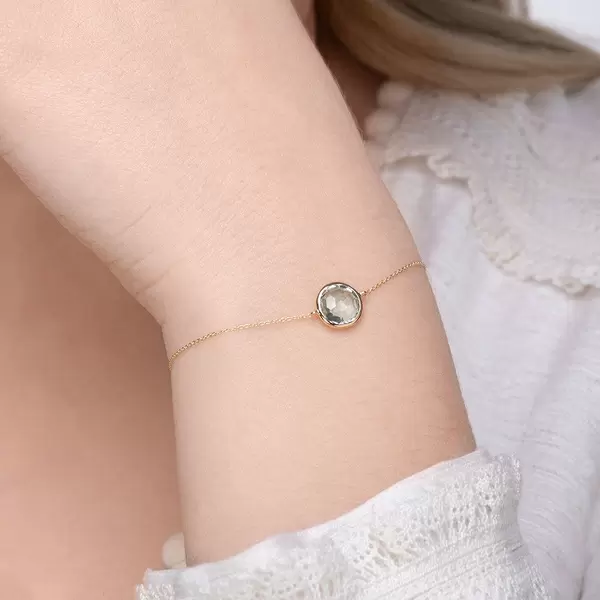 Leaf Jewelry Armkette Green Amethyst, 14 K Gelbgold Letzte 3 Tage