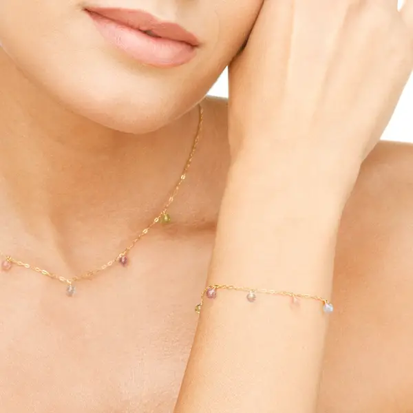Leaf Jewelry Armkette Sweet Gems, 14K Gelbgold Letzte 2 Tage