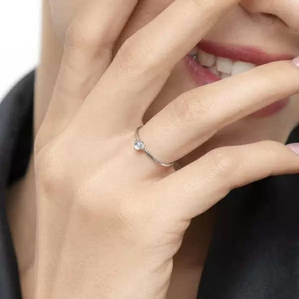 Leaf Jewelry Ring Cabochon, 14 K Weißgold, Mondstein Bis zu 65% Rabatt