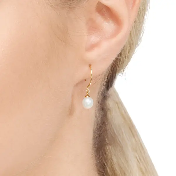 Leaf Jewelry Ohrhänger Single Pearls, 14K Gelbgold Bis zu 55% Rabatt