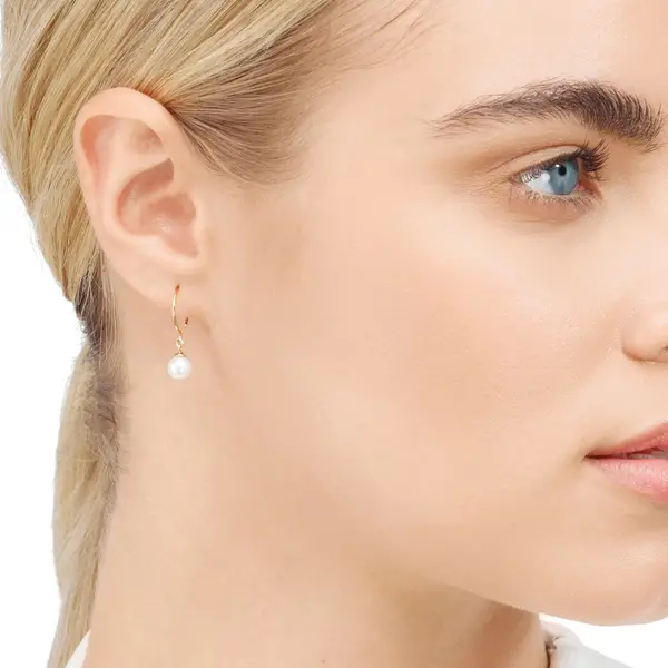 Leaf Jewelry Ohrhänger Single Pearls, 14K Gelbgold Bis zu 55% Rabatt