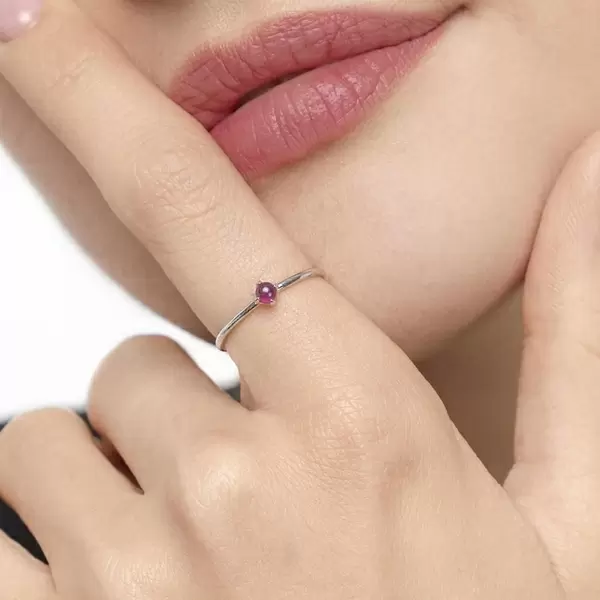 Leaf Jewelry Ring Cabochon, 14 K Weißgold, Rubin Discount Store für neue Produkte