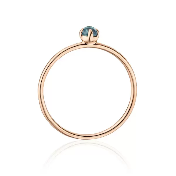 Leaf Jewelry Ring Cabochon, 14 K Roségold, Blauer Topas 50% Rabatt mit kostenlosem Versand