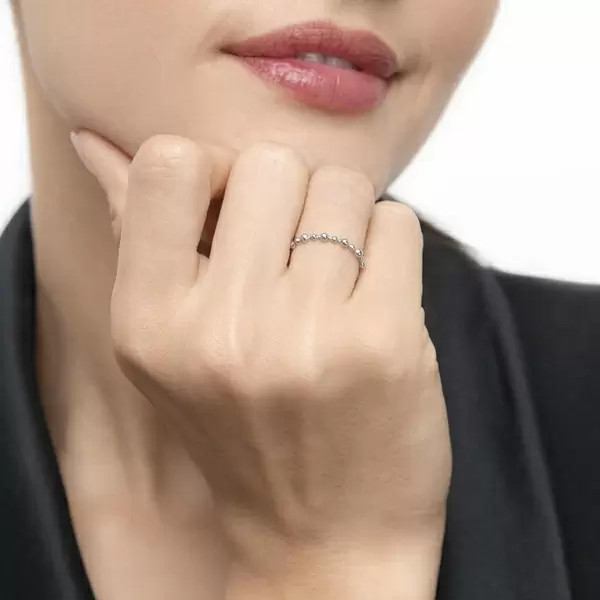 Leaf Jewelry Ring Kugel, 18 K Weißgold Kostenloser Versand international