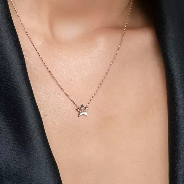 Leaf Jewelry Halskette Star, 14 K Rosegold Fabrikladen