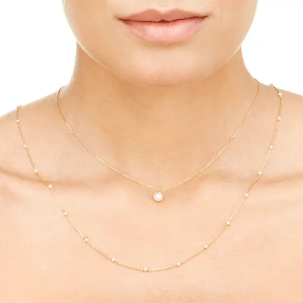 Leaf Jewelry Halskette Pearls, 14K Gelbgold Speichern exportieren