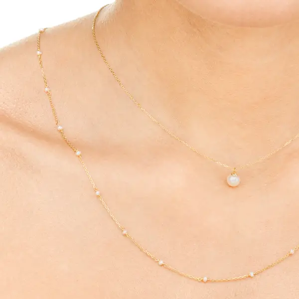 Leaf Jewelry Halskette Pearls, 14K Gelbgold Speichern exportieren