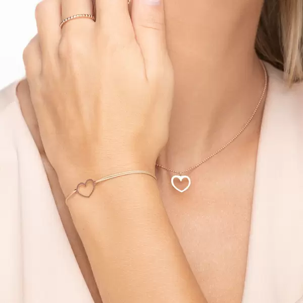 Leaf Jewelry Halskette GENTLE HEART, 14 K Rosegold 50% Rabatt für begrenzte Zeit