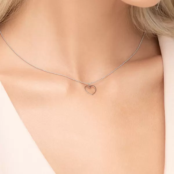 Leaf Jewelry Halskette GENTLE HEART, 14 K Weißgold 2025