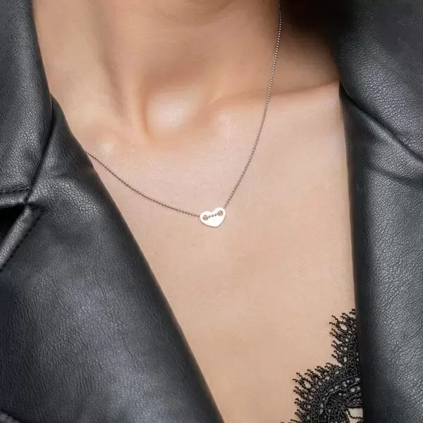 Leaf Jewelry Halskette Heart, 14 K Weißgold Verkauf