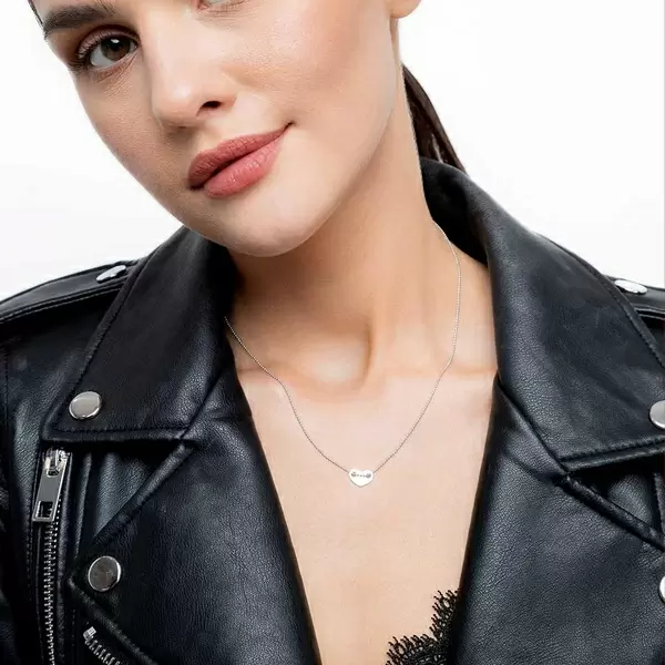 Leaf Jewelry Halskette Heart, 14 K Weißgold Verkauf
