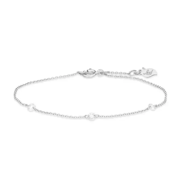 Leaf Jewelry Armkette Pure Triple Diamant, 18 K Weißgold Fabrikverkauf