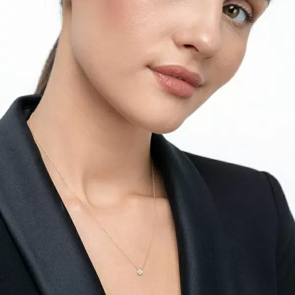 Leaf Jewelry Halskette Pavé mit Diamanten, 18 K Gelbgold Meist gekauft