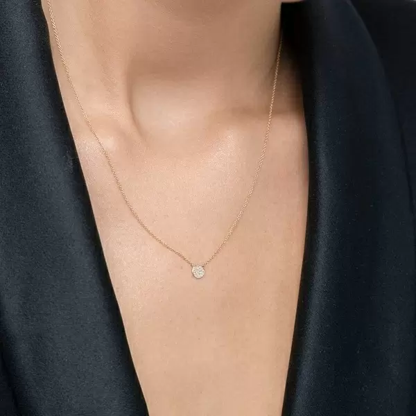 Leaf Jewelry Halskette Pavé mit Diamanten, 18 K Gelbgold Meist gekauft