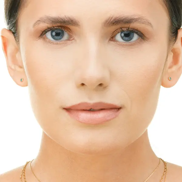 Leaf Jewelry Ohrstecker Smaragd, 14K Rosegold Fabrik Onlineshop