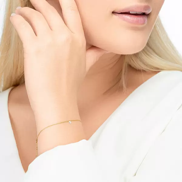 Leaf Jewelry Armkette Pure Diamanten, 18 K Gelbgold Sonderangebot