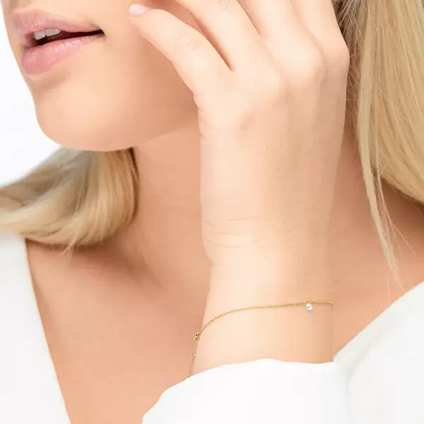 Leaf Jewelry Armkette Pure Diamanten, 18 K Gelbgold Sonderangebot